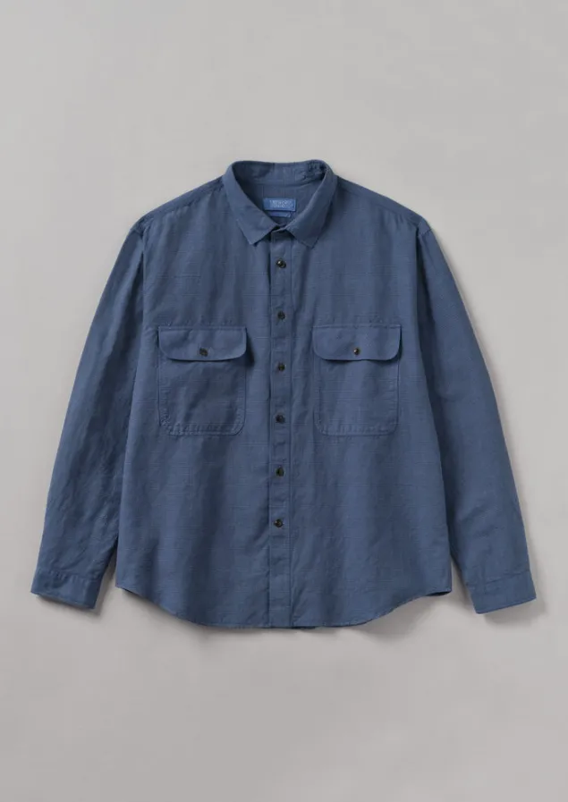 overdyed_check_workwear_shirt_5.webp Workwear | Shirts-TOAST Overdyed Check Workwear Shirt NeptuneBlue