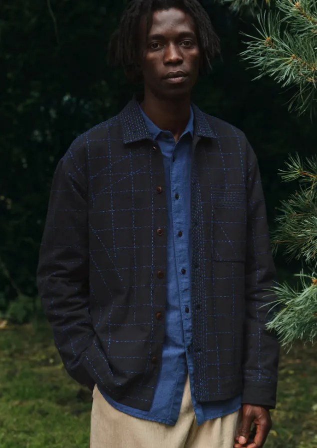 overdyed_check_workwear_shirt_9.webp Workwear | Shirts-TOAST Overdyed Check Workwear Shirt NeptuneBlue