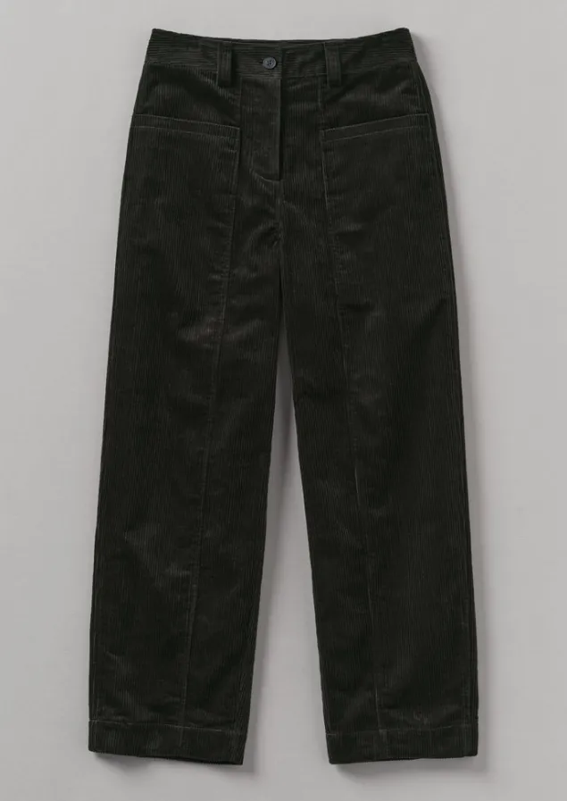 Cord | Workwear-TOAST Panelled Organic Cord Trousers BrownSlate