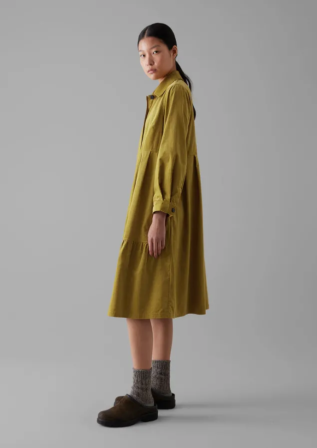 panelled_organic_needlecord_dress_3.webp Cord | Dresses-TOAST Panelled Organic Needlecord Dress GoldenOlive