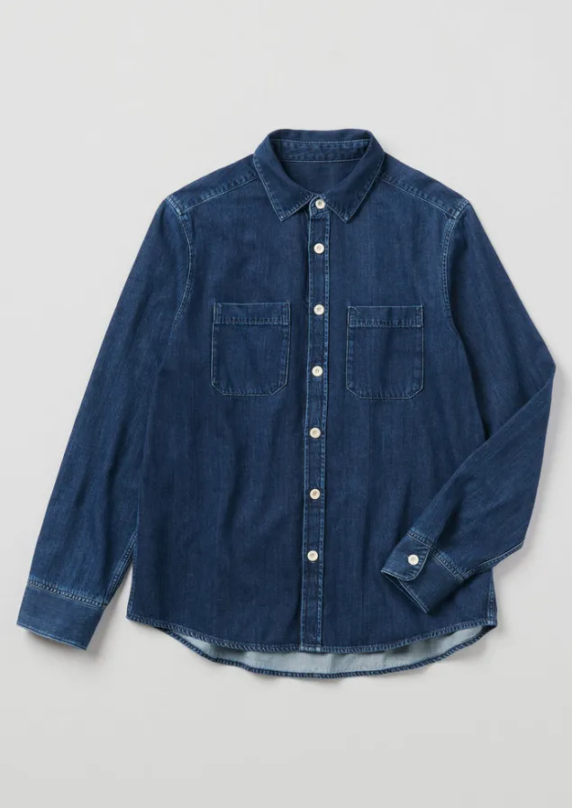 Denim | Workwear-TOAST Patch Pocket Denim Shirt Indigo
