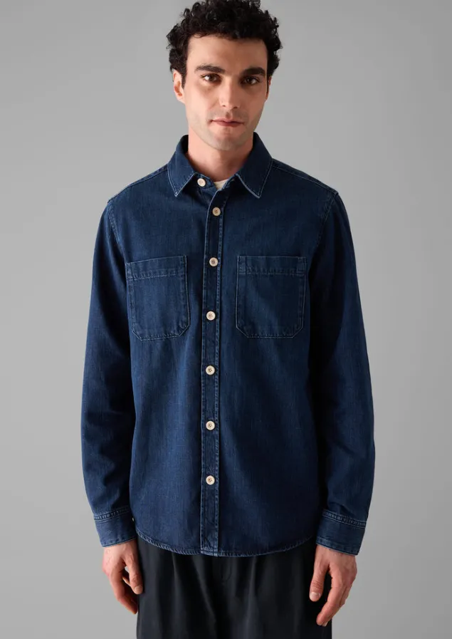 Denim | Workwear-TOAST Patch Pocket Denim Shirt Indigo