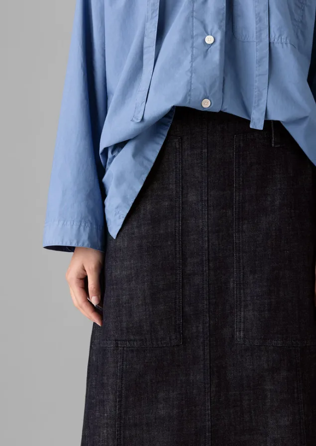 patch_pocket_organic_indigo_denim_skirt_2.webp Denim | Workwear-TOAST Patch Pocket Organic Denim Skirt Indigo