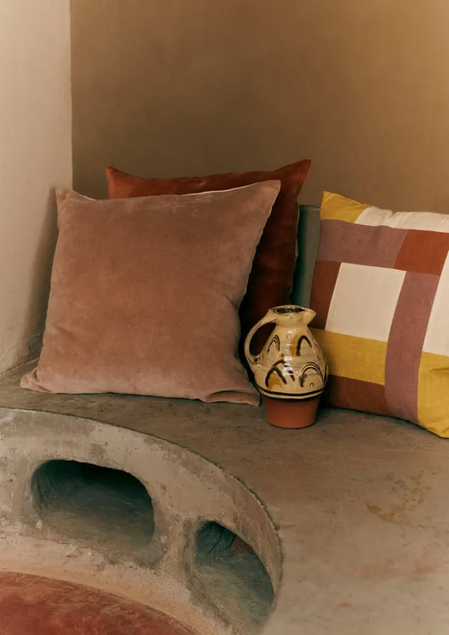patchwork_linen_cushion_cover_4-1.webp Textiles | Cushions & Covers-TOAST Patchwork Linen Cushion Cover Sand/Hellebore