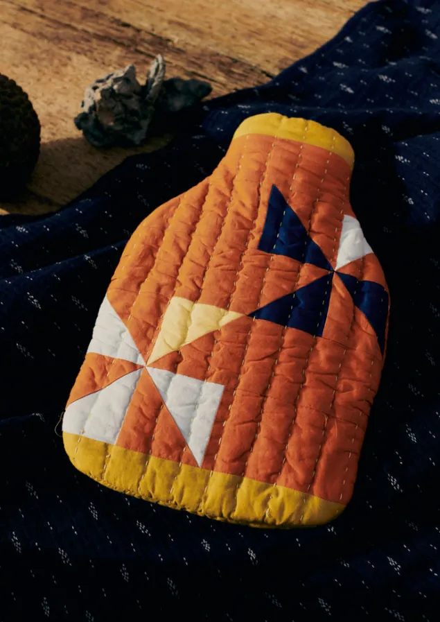 pinwheel_patchwork_hot_water_bottle_cover_4.webp Textiles | Hot Water Bottle Covers-TOAST Pinwheel Patchwork Hot Water Bottle Cover Spice