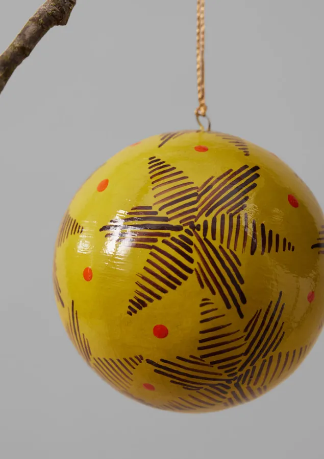 pointed_star_hand_painted_bauble_3.webp Christmas Decorations-TOAST Pointed Star Hand Painted Bauble Citrus