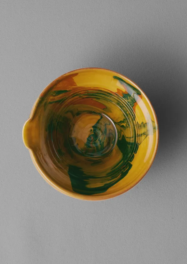 poterie_barbotine_marbled_pouring_bowl_11.webp Ceramics | Tableware-TOAST Poterie Barbotine Marbled Pouring Bowl Honey