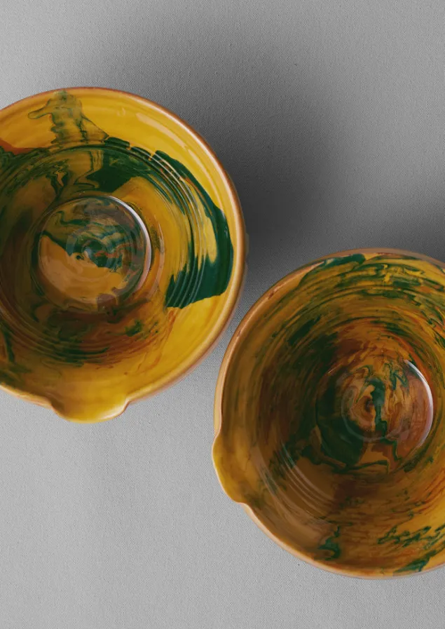 poterie_barbotine_marbled_pouring_bowl_15.webp Ceramics | Tableware-TOAST Poterie Barbotine Marbled Pouring Bowl Honey