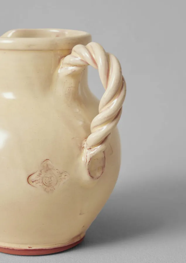 poterie_barbotine_twisted_handle_pitcher_3.webp Ceramics-TOAST Poterie Barbotine Twisted Handle Pitcher Cream