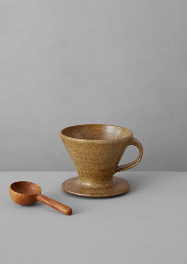 Ceramics | Kitchen-TOAST Pottery West Coffee Dripper And Scoop Mustard
