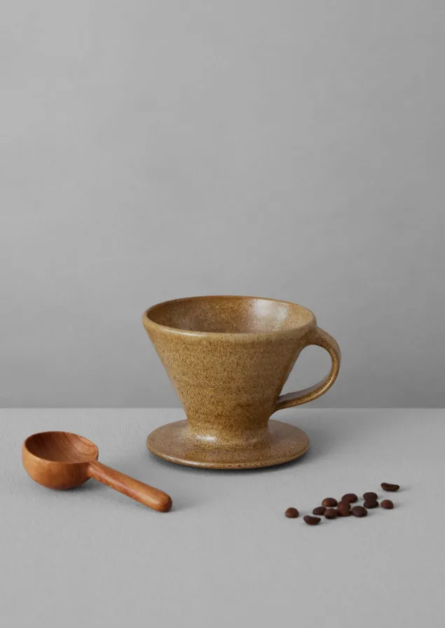 pottery_west_coffee_dripper_and_scoop_2.webp Ceramics | Kitchen-TOAST Pottery West Coffee Dripper And Scoop Mustard
