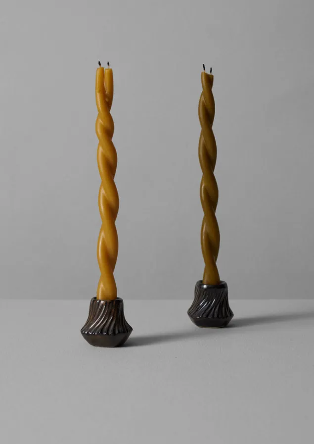 ppp_lab_hand_pinched_stoneware_candle_holder_5-1.webp Decorative Pieces | Ceramics-TOAST PPP Lab Hand Pinched Stoneware Candle Holder DarkBrown