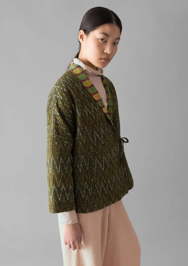 repurposed_ikat_kantha_jacket_17.webp Gowns | Nightwear-TOAST Repurposed Ikat Kantha Jacket Greens