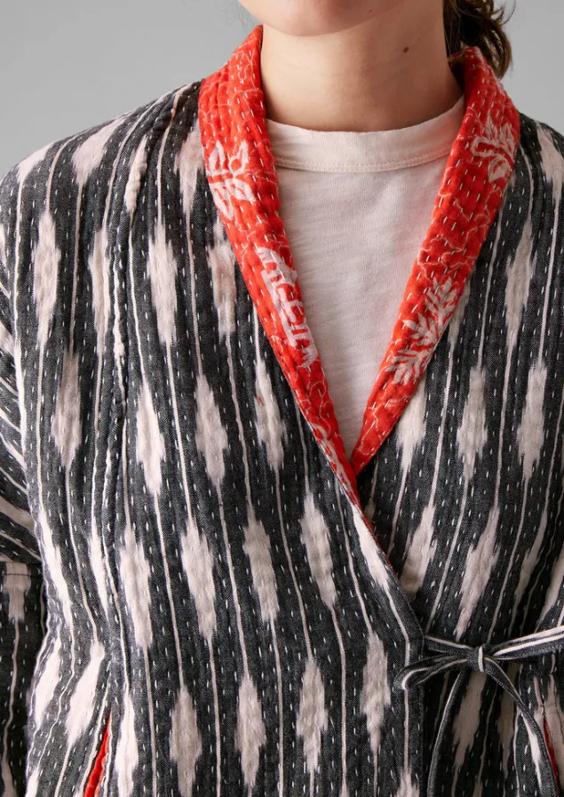 repurposed_ikat_kantha_jacket_3-2.webp Gowns | Nightwear-TOAST Repurposed Ikat Kantha Jacket Greys/Blacks