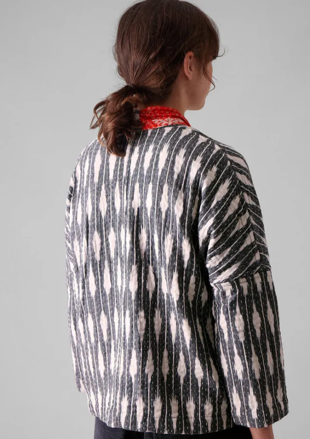 repurposed_ikat_kantha_jacket_4-2.webp Gowns | Nightwear-TOAST Repurposed Ikat Kantha Jacket Greys/Blacks