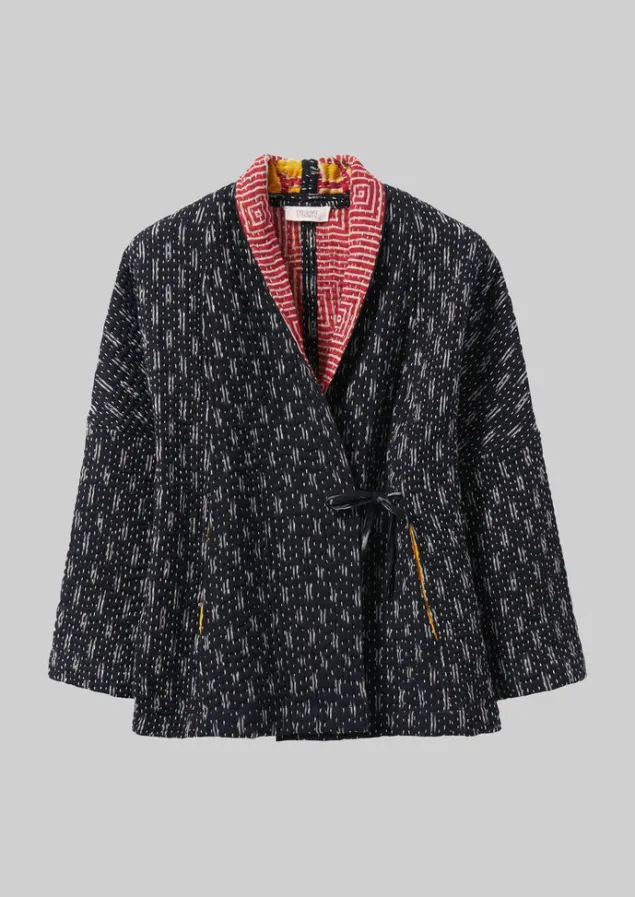 repurposed_ikat_kantha_jacket_5-2.webp Gowns | Nightwear-TOAST Repurposed Ikat Kantha Jacket Greys/Blacks