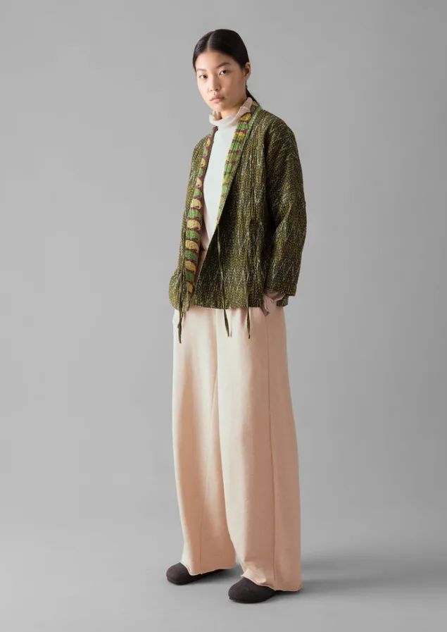 repurposed_ikat_kantha_jacket_6.webp Gowns | Nightwear-TOAST Repurposed Ikat Kantha Jacket Greens