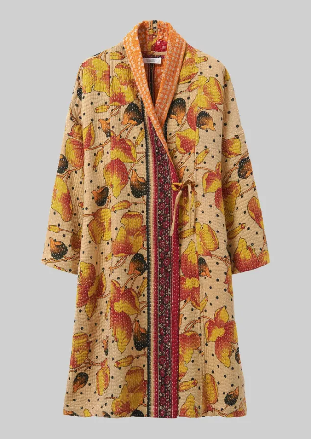 Gowns | Nightwear-TOAST Repurposed Kantha Coat Yellows