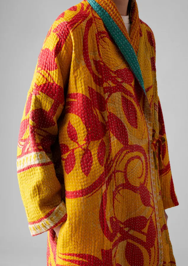 repurposed_kantha_coat_11.webp Gowns | Nightwear-TOAST Repurposed Kantha Coat Yellows