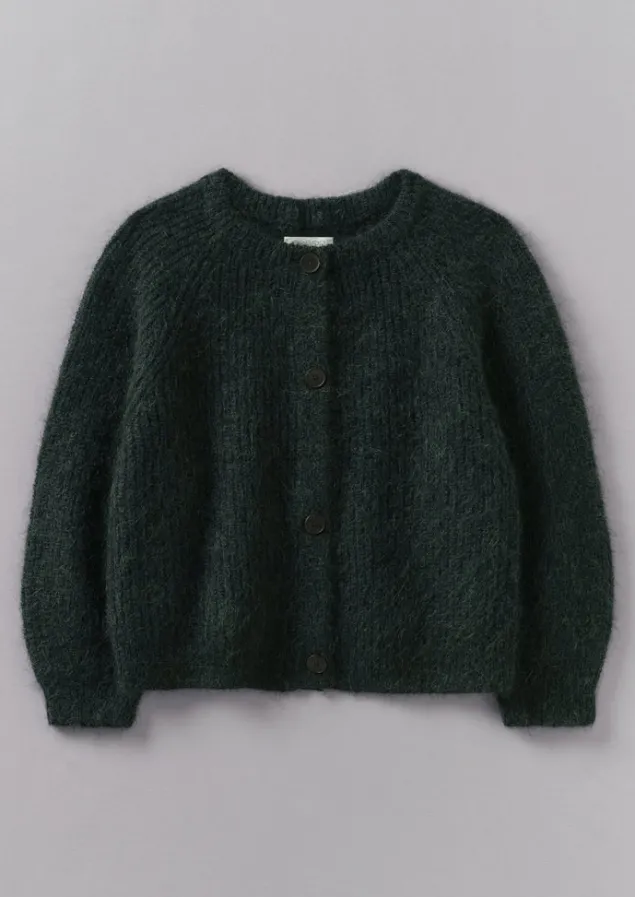 Knitwear-TOAST Ribbed Mohair Blend Cardigan DeepForest