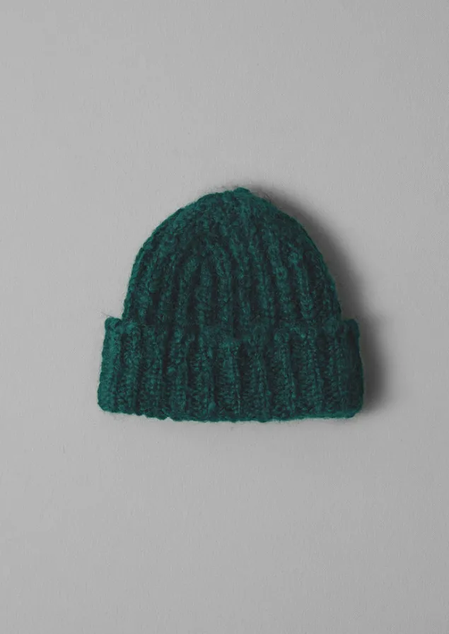Hats, Scarves & Gloves-TOAST Ribbed Mohair Hat DeepForest