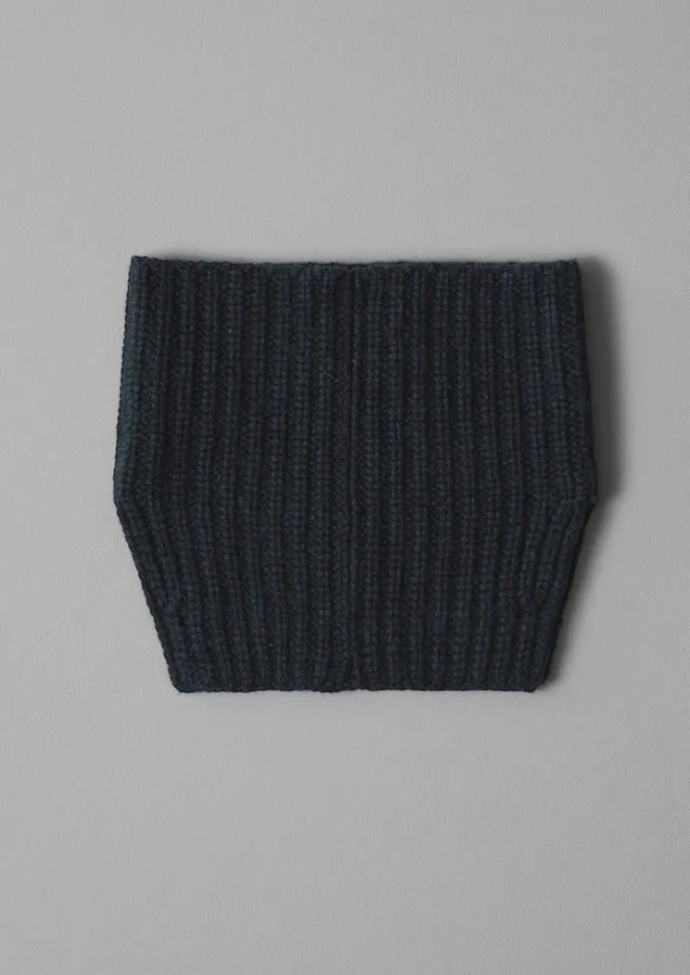 Hats, Scarves & Gloves-TOAST Ribbed Wool Cashmere Snood DarkestNavy
