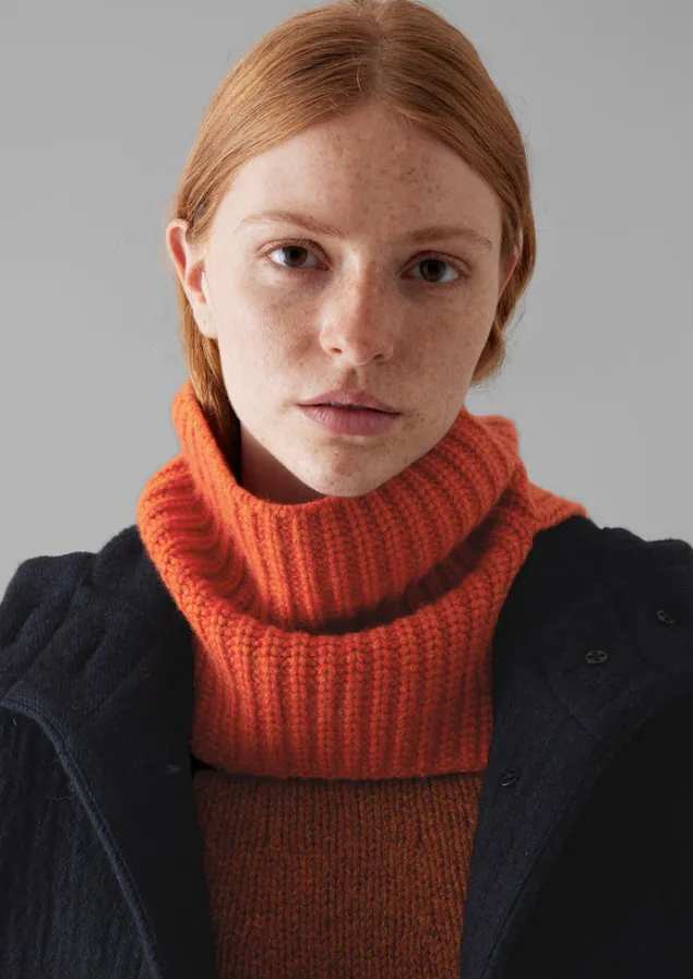 ribbed_wool_cashmere_snood_5.webp Hats, Scarves & Gloves | Cashmere-TOAST Ribbed Wool Cashmere Snood BurntEmber