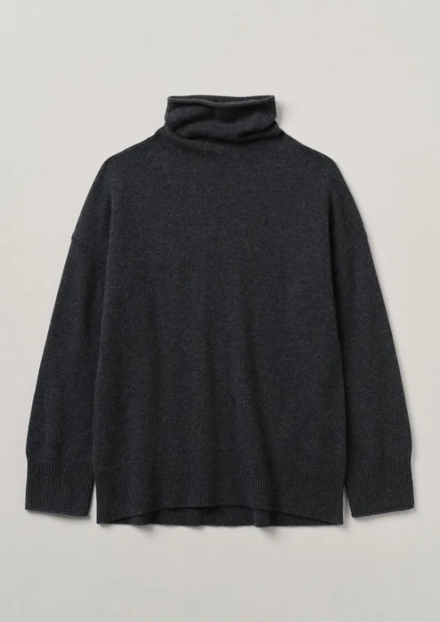 Cashmere | Loungewear-TOAST Roll Neck Wool Cashmere Sweater Charcoal