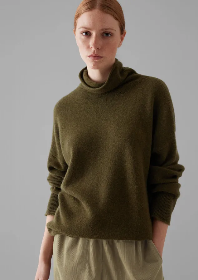 Cashmere | Loungewear-TOAST Roll Neck Wool Cashmere Sweater Olive