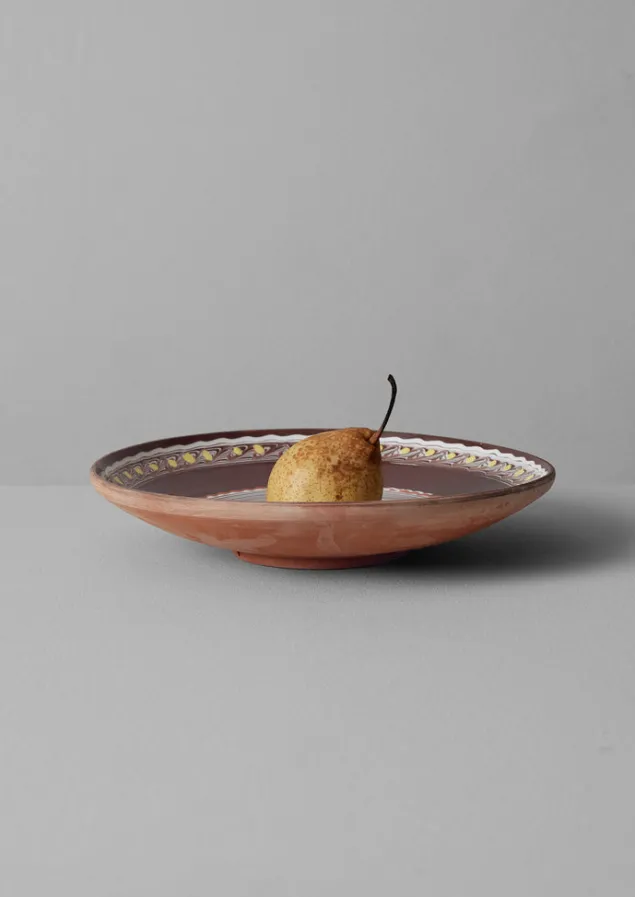 Ceramics | Tableware-TOAST Romanian Horezu Serving Plate Cocoa/Multi