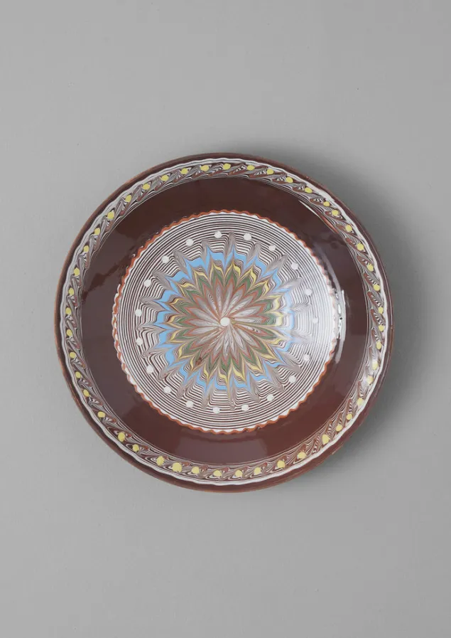 romanian_horezu_serving_plate_4-1.webp Ceramics | Tableware-TOAST Romanian Horezu Serving Plate Cocoa/Multi