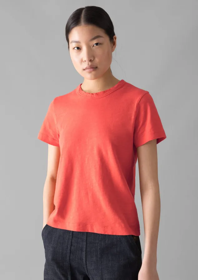 sadie_organic_cotton_boy_tee_5.webp Jersey | Tops & Tees-TOAST Sadie Organic Cotton Boy Tee Poppy
