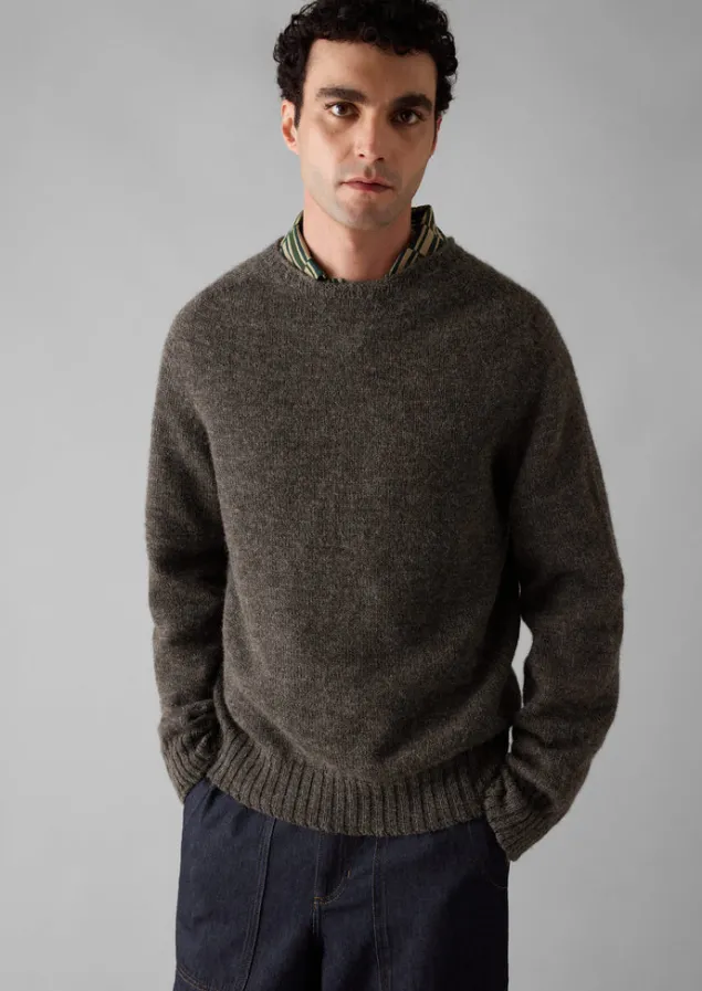 seamless_shetland_wool_sweater_2.webp Knitwear-TOAST Seamless Shetland Wool Sweater Grey