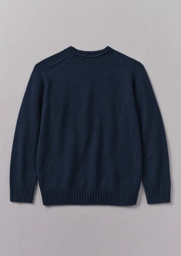 Knitwear-TOAST Seamless Wool Cashmere Sweater Midnight