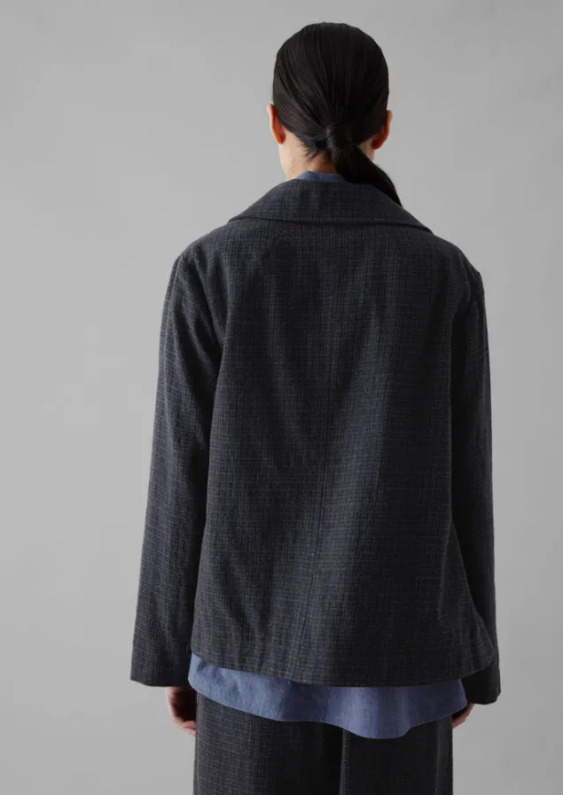 seersucker_check_round_collar_jacket_4.webp Coats & Jackets-TOAST Seersucker Check Round Collar Jacket BlackIndigo