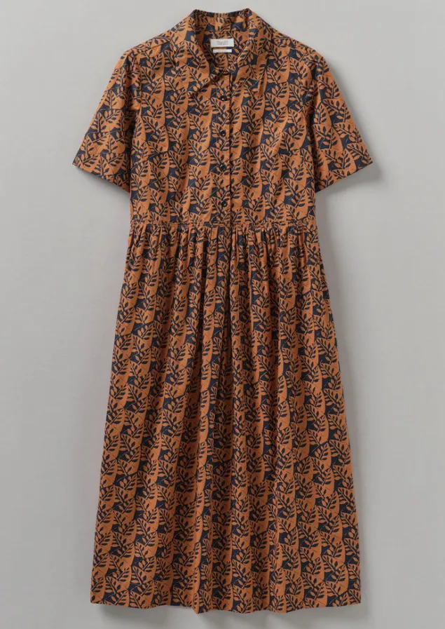 Dresses-TOAST Selma Cotton Shirt Dress Midnight/Spice