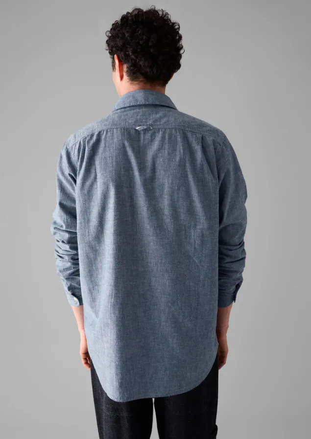 selvedge_cotton_chambray_shirt_2.webp Shirts-TOAST Selvedge Cotton Chambray Shirt Indigo