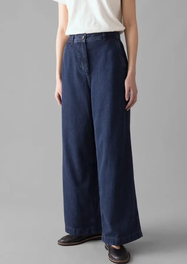 Denim | Jeans-TOAST Seren Flat Front Denim Trousers Indigo