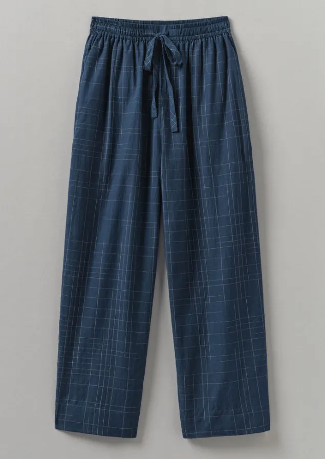 Nightwear-TOAST Sketched Check Cotton Pyjama Trousers Twilight/Ecru