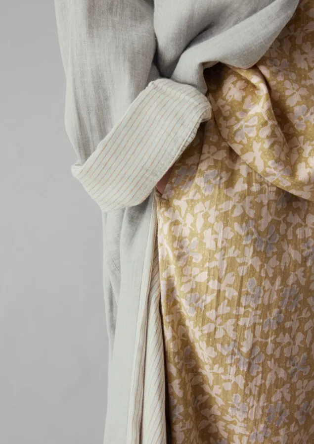 soft_double_faced_cotton_gown_11.webp Gowns | Nightwear-TOAST Soft Double Faced Cotton Gown GreyMelange/SoftClay