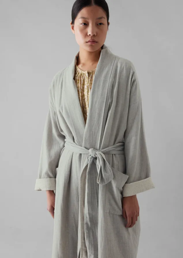 soft_double_faced_cotton_gown_3.webp Gowns | Nightwear-TOAST Soft Double Faced Cotton Gown GreyMelange/SoftClay