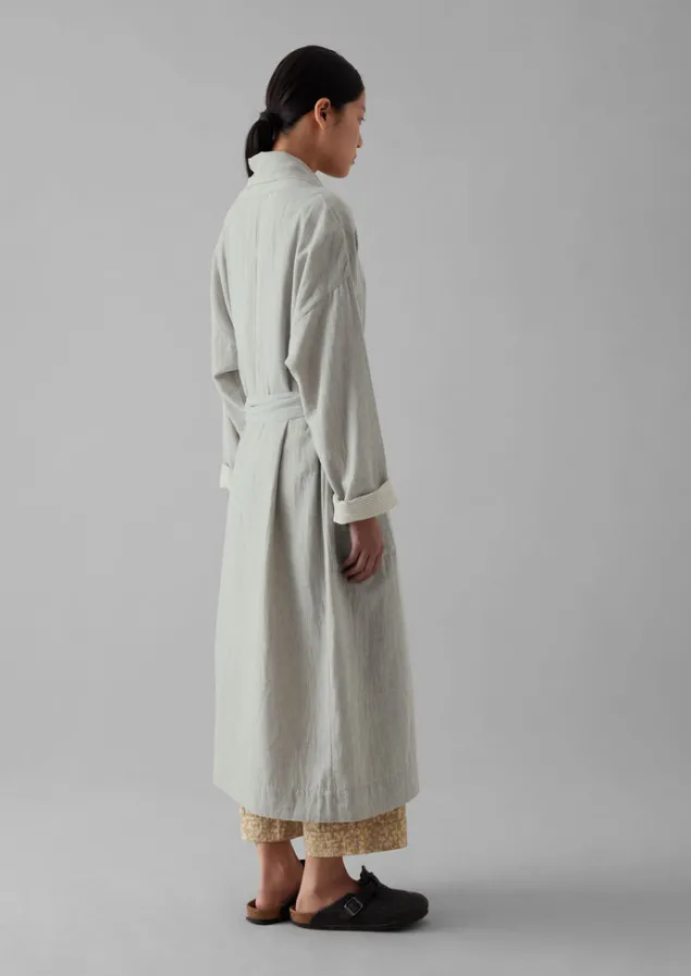 soft_double_faced_cotton_gown_4.webp Gowns | Nightwear-TOAST Soft Double Faced Cotton Gown GreyMelange/SoftClay