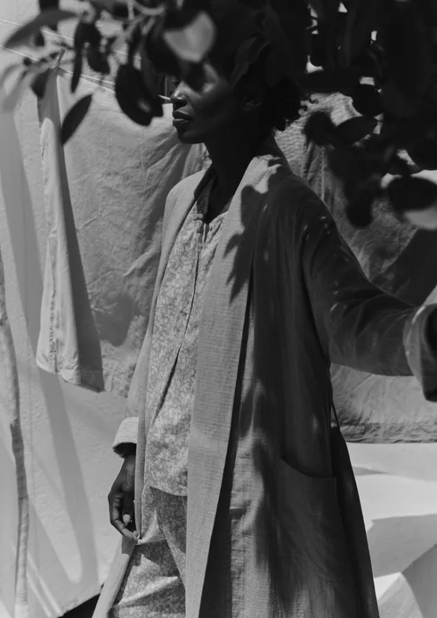 soft_double_faced_cotton_gown_7.webp Gowns | Nightwear-TOAST Soft Double Faced Cotton Gown GreyMelange/SoftClay