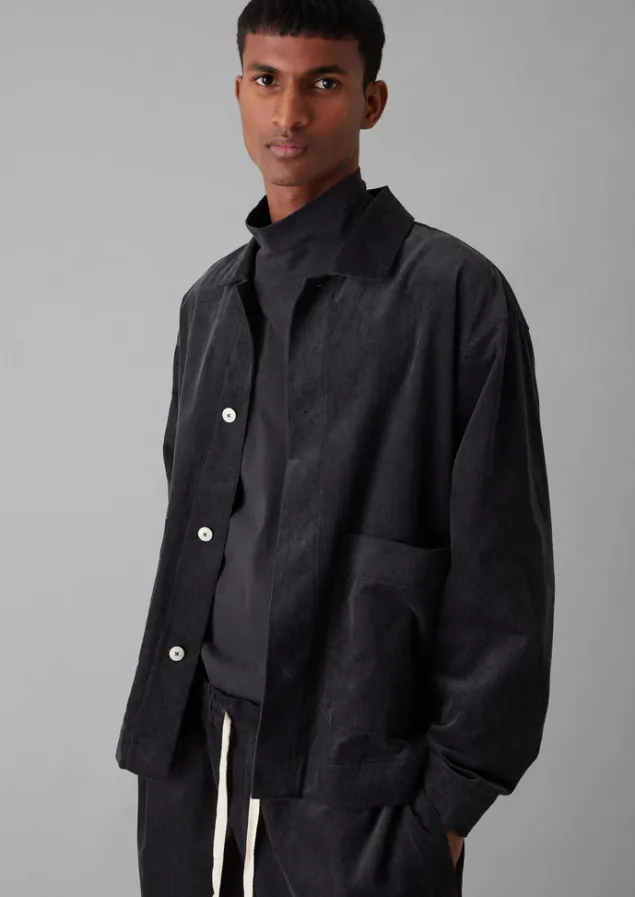 Cord | Loungewear-TOAST Soft Organic Cord Relaxed Shirt Charcoal