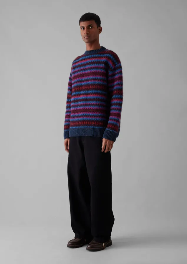 soundwave_jacquard_crew_neck_sweater_2.webp Knitwear-TOAST Soundwave Jacquard Crew Neck Sweater AmethystMulti
