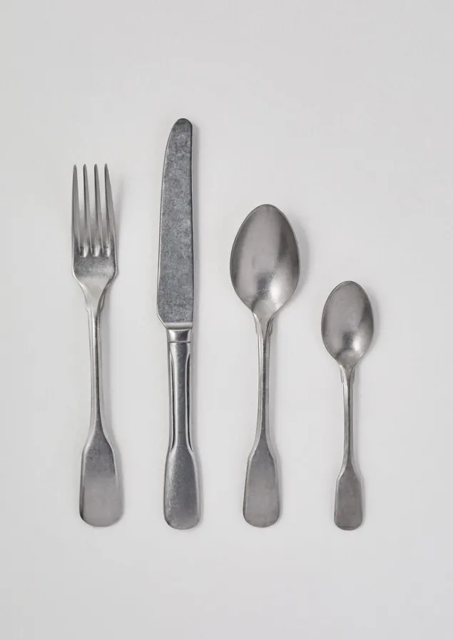 Kitchen | Tableware-TOAST Stonewashed Cutlery Set Silver