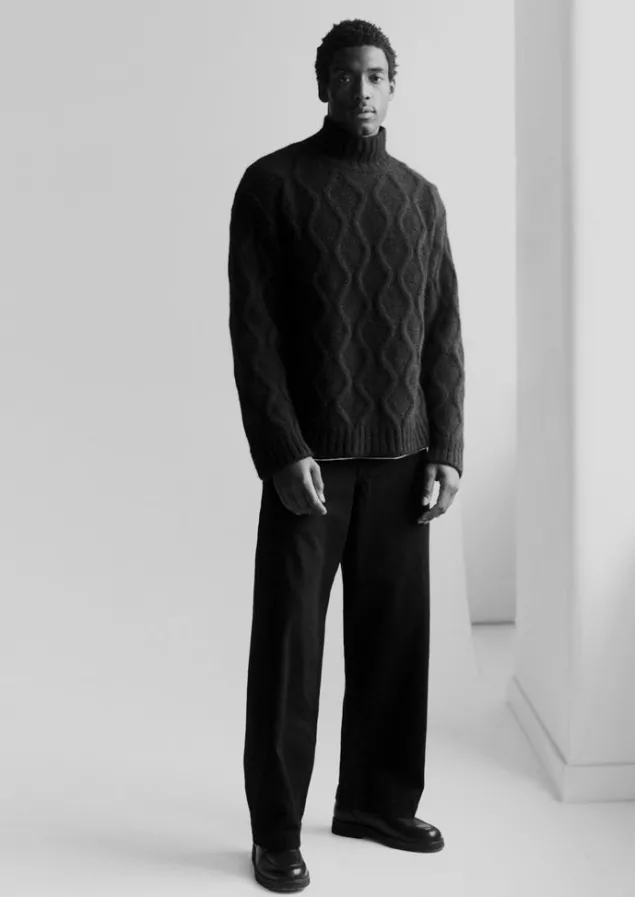 Denim | Trousers-TOAST Straight Leg Denim Trousers Black
