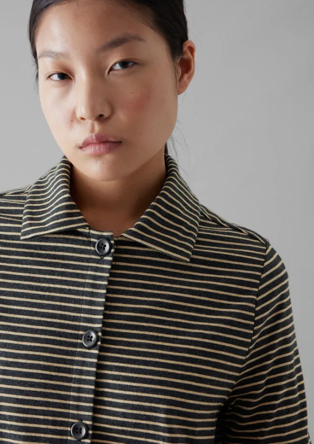 stripe_cotton_jersey_shirt_3.webp Jersey | Shirts-TOAST Stripe Cotton Jersey Shirt Grey/Sand
