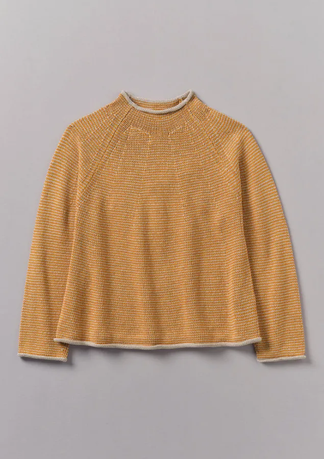 Linen | Jersey-TOAST Stripe Linen Cotton Sweater Spice/Putty