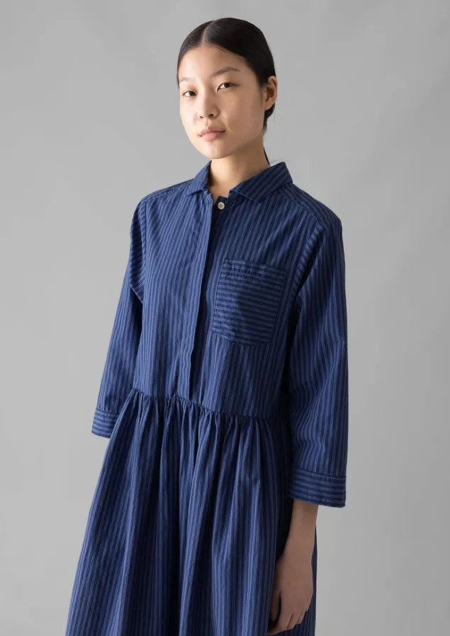 stripe_poplin_shirt_dress_4.webp Dresses-TOAST Stripe Poplin Shirt Dress BlueTourmaline
